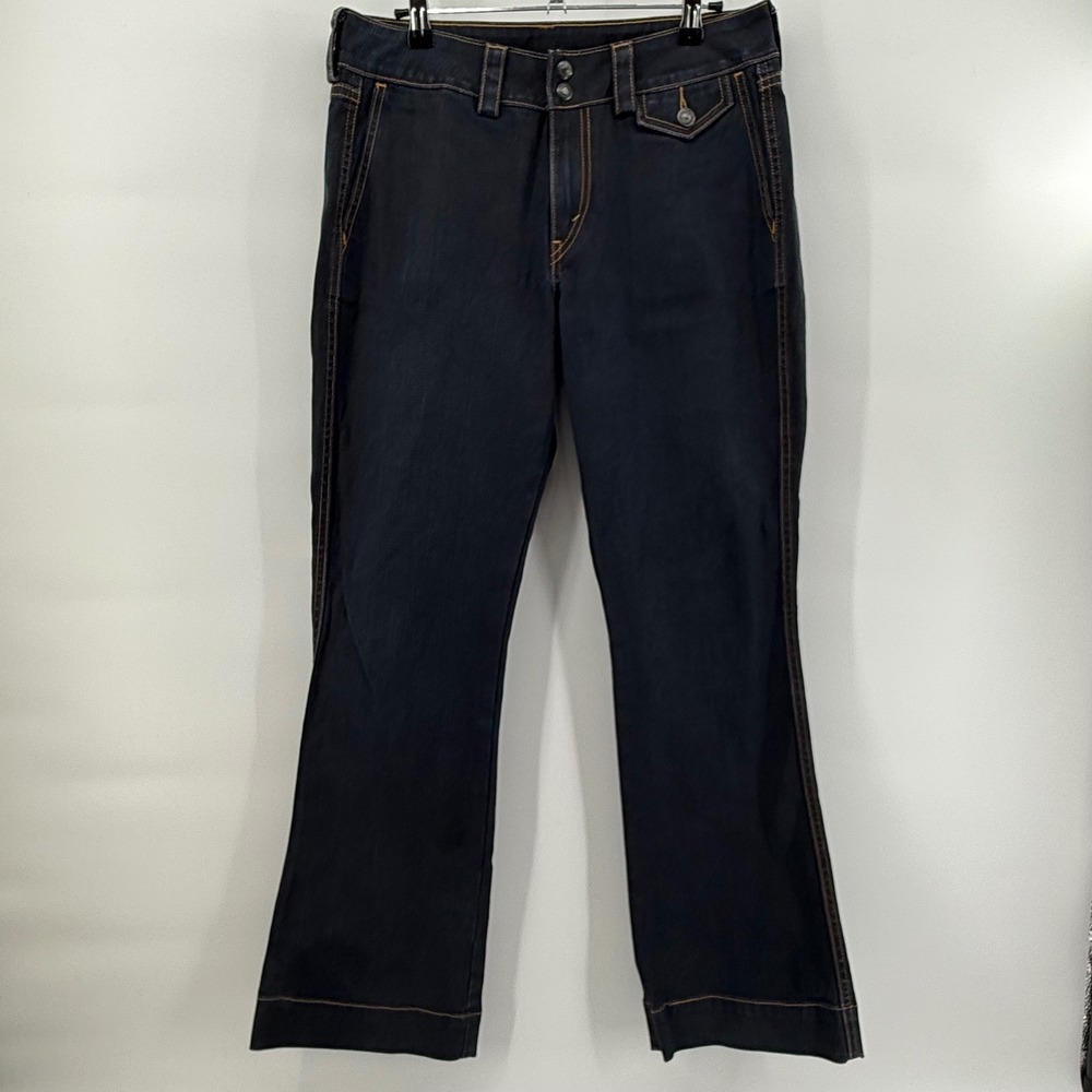 Levis Cavalry Boot Cut TrouseJeans Womens 10M Dark Wash Denim Flap Pockets